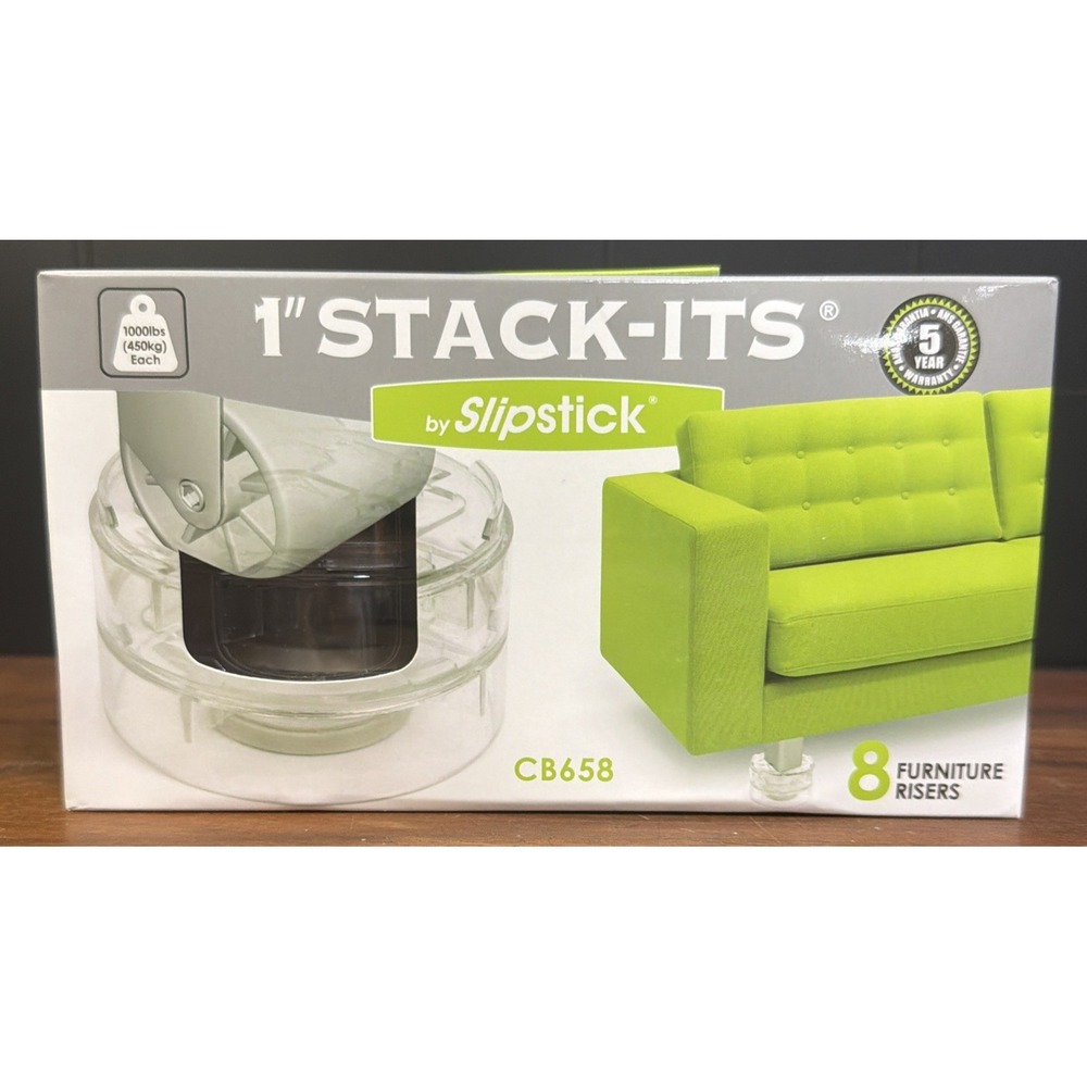 Stackable Furniture Risers Clear Holds Caster Wheels and Furniture Legs 8-Pack